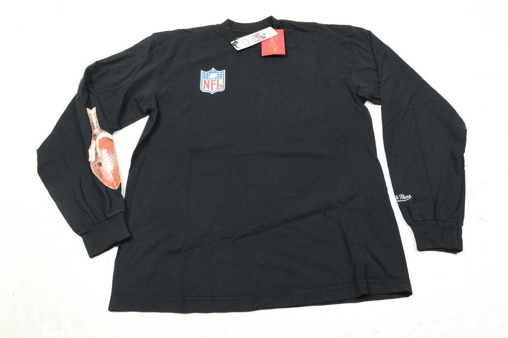 Mitchell & Ness FENTY NFL T-Shirt Mens Small Black Long Sleeve Pullover NEW